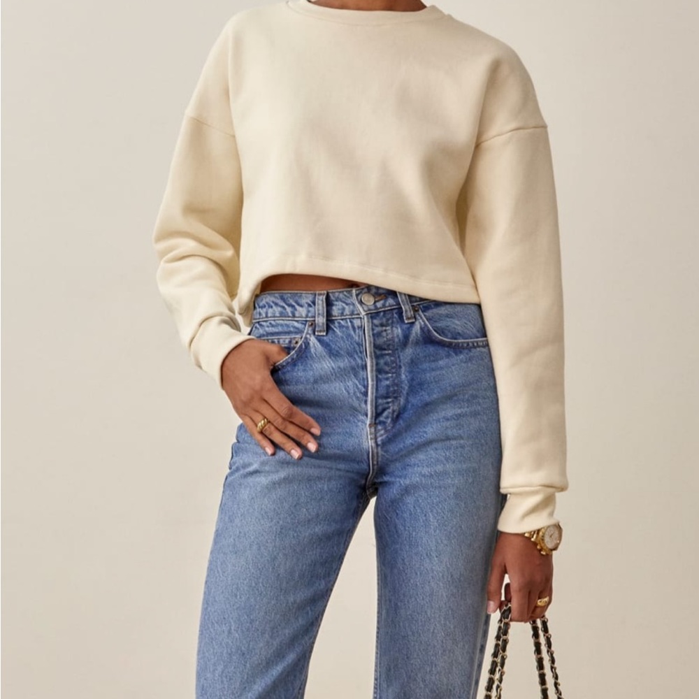 Reformation cropped boxy sweatshirt
